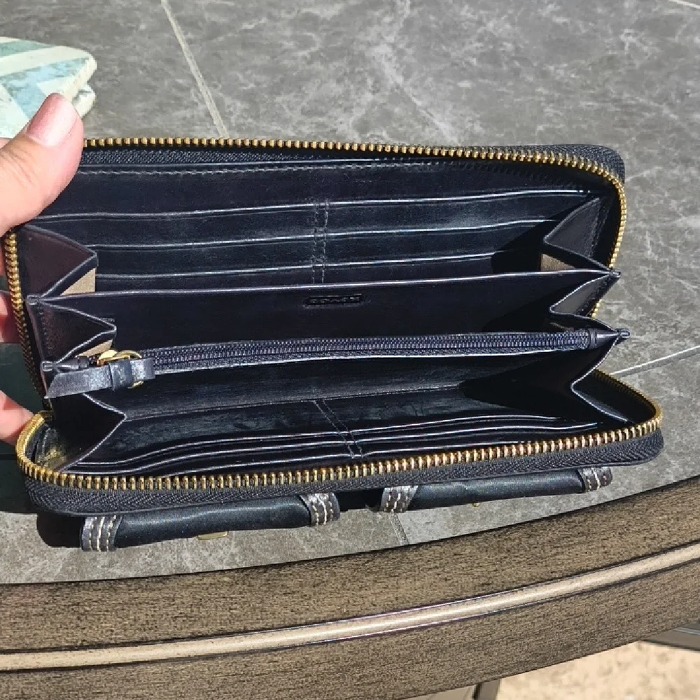 Coach Black Wallet with Gold Accents - Picture 3 of 3